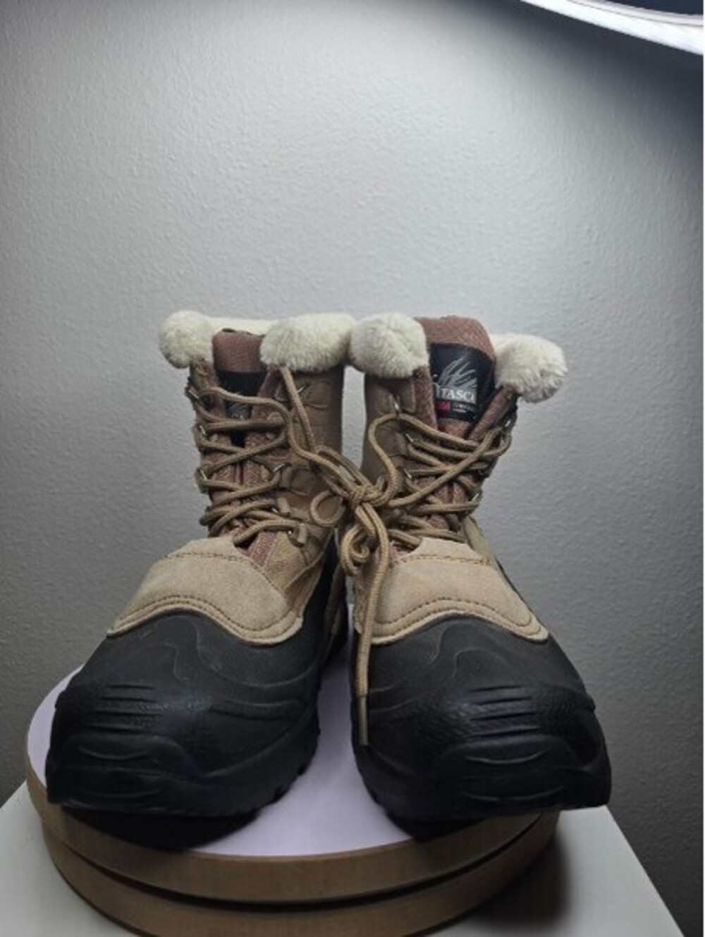 Itasca Cedar II Womens Snow Boots Size 9 Tan Suede Winter Duck Boots Fur Trim